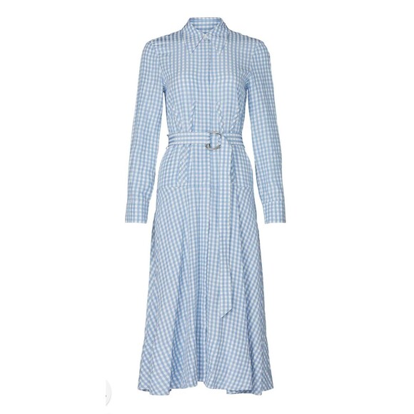 Tibi Blue Gingham Shirtdress Sz 2 *flawed* - Picture 1 of 6